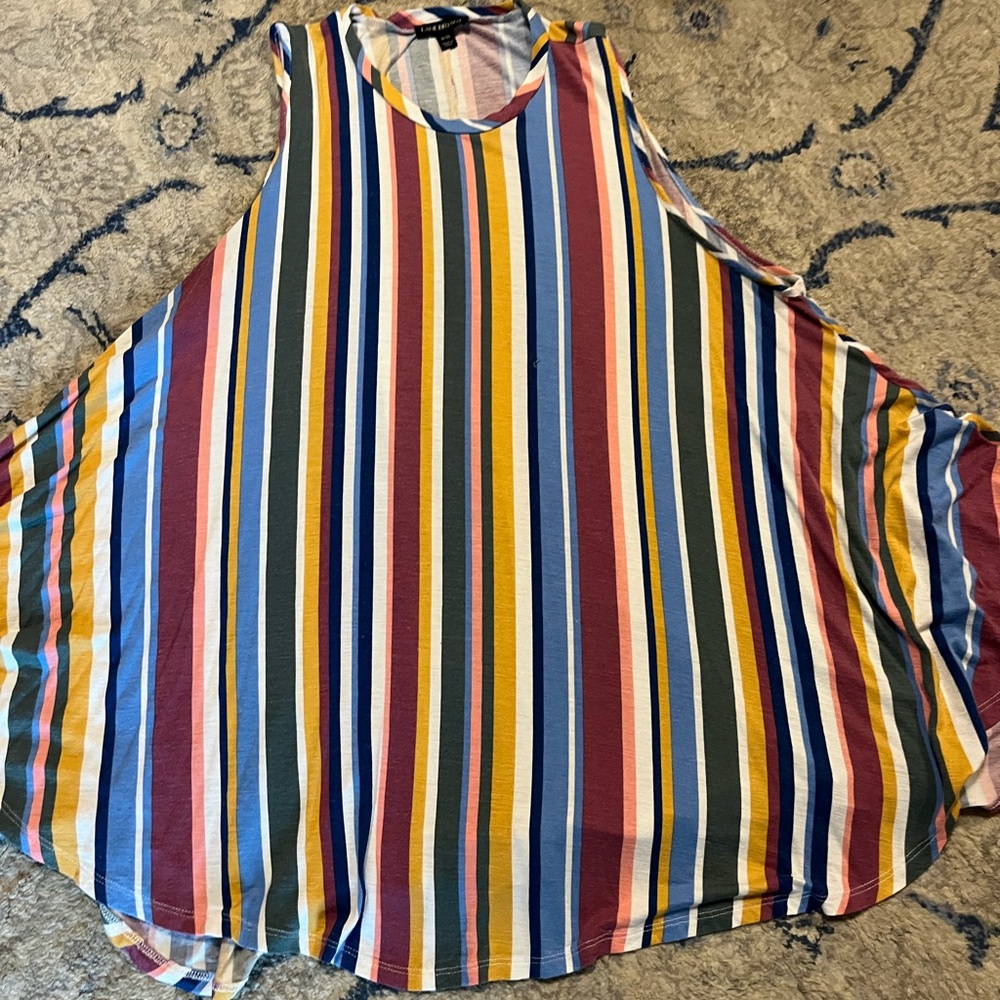 Lane Bryant Multicolor Asymmetrical Sleeveless Tunic